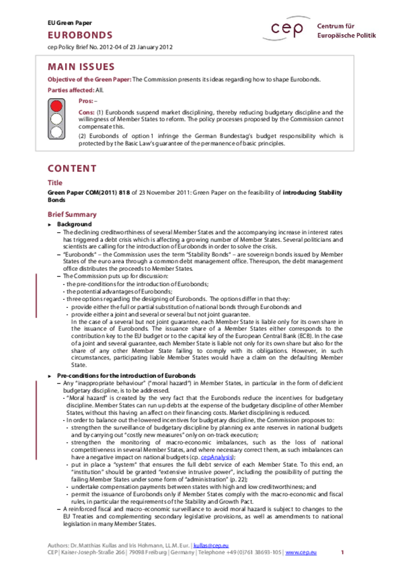 Eurobonds COM(2011) 818