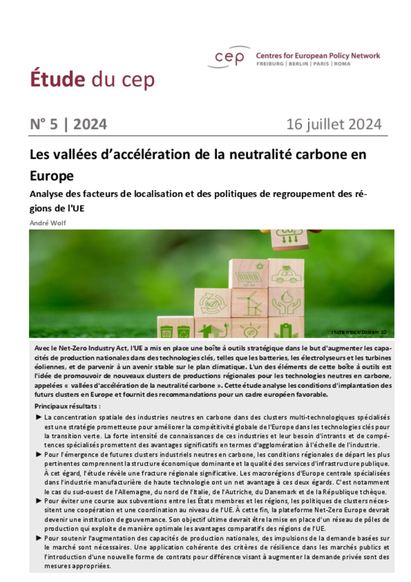 Les vallées d’accélération de la neutralité carbone en Europe