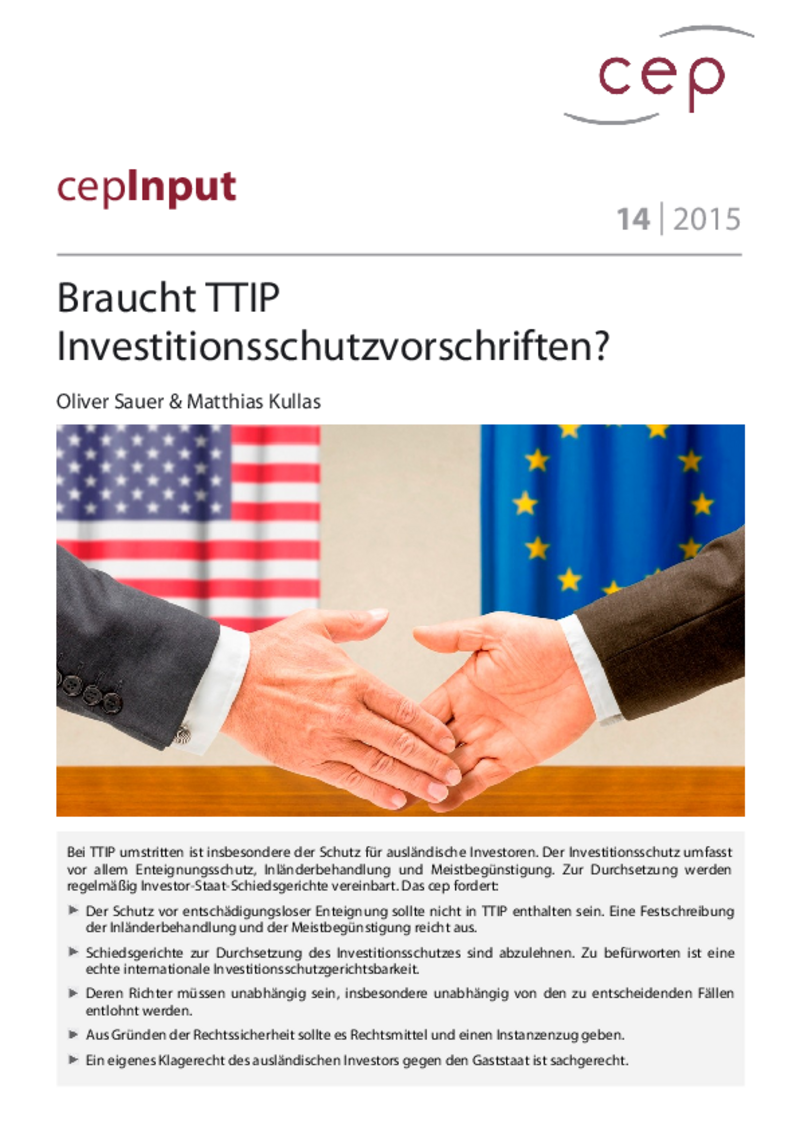 Braucht TTIP Investitionsschutzvorschriften?