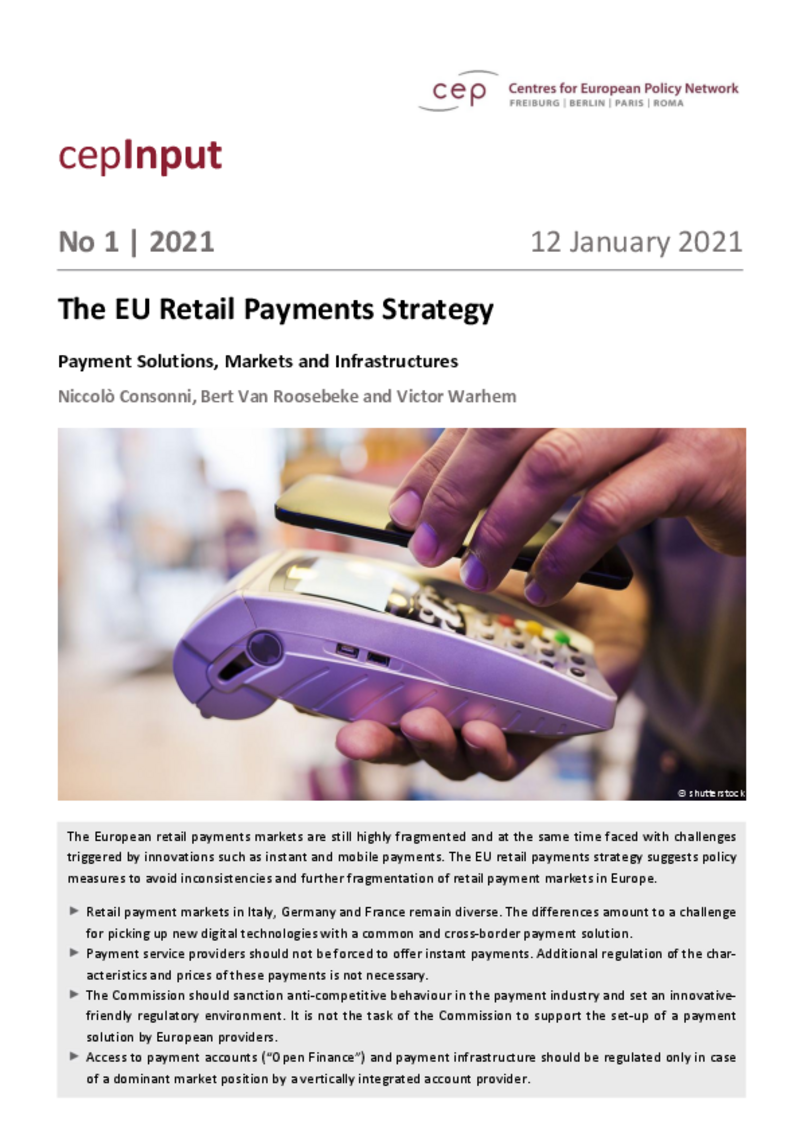 The EU Retail Payments Strategy (cepInput)