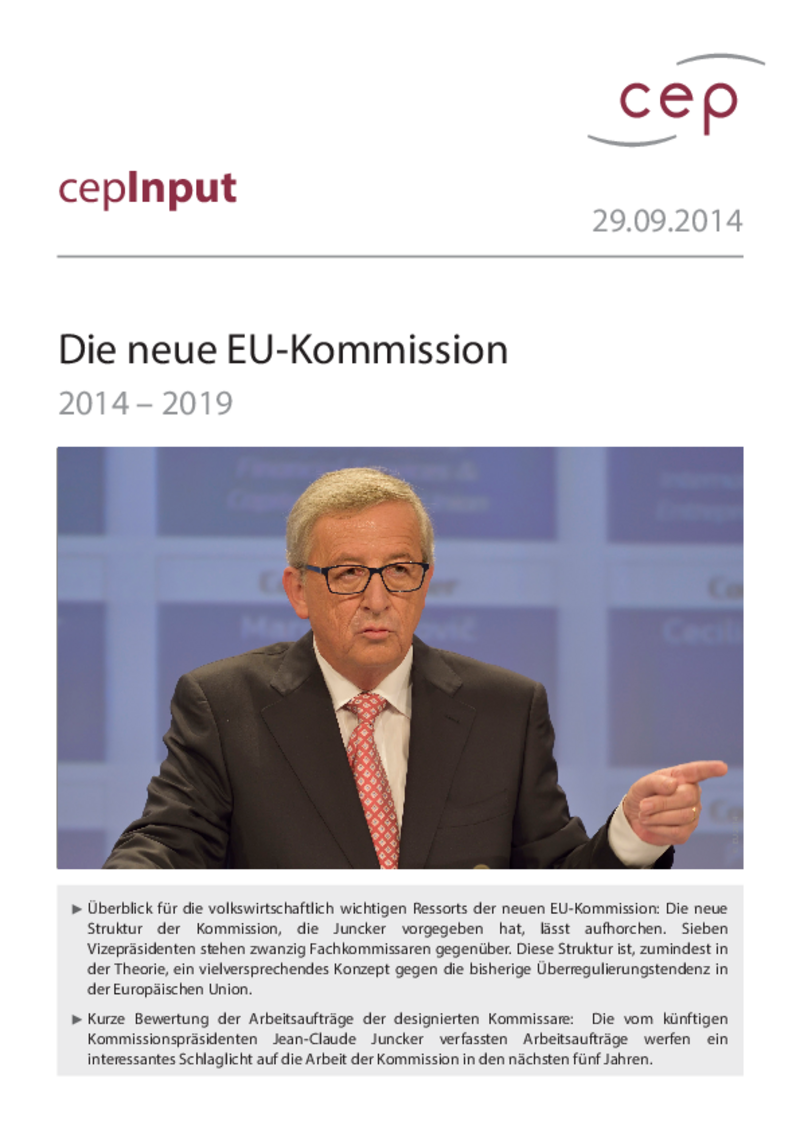 Die neue EU-Kommission 2014 – 2019