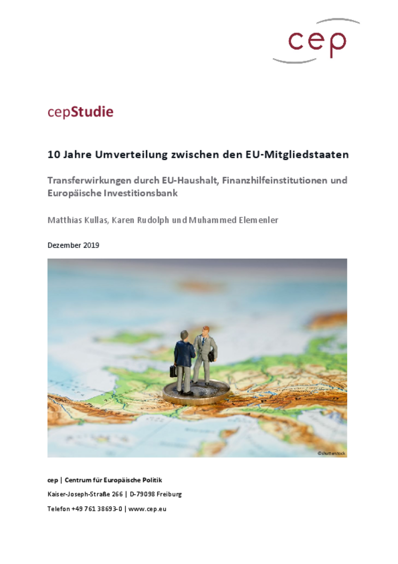10 Jahre Umverteilung zwischen den EU-Mitgliedstaaten (cepStudie)