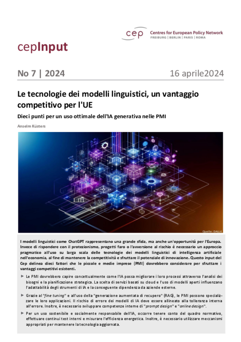Le tecnologie dei modelli linguistici, un vantaggio competitivo per l'UE