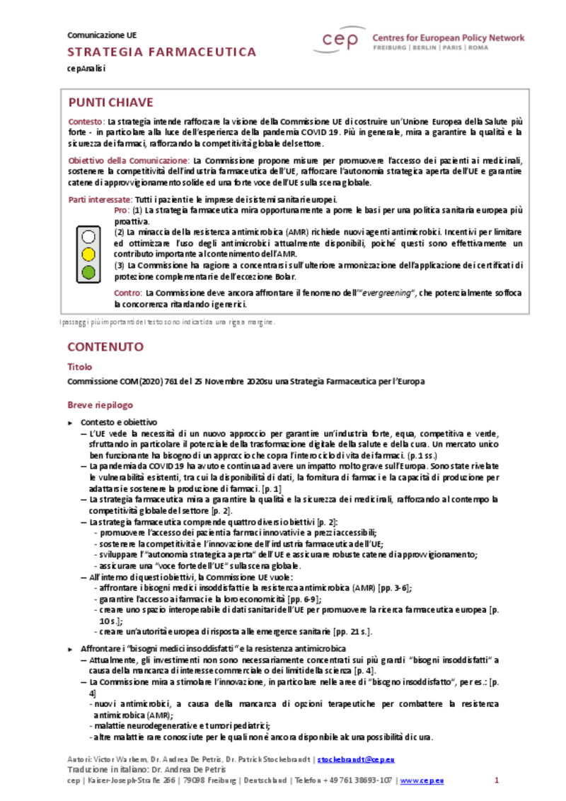Strategia farmaceutica per l’UE