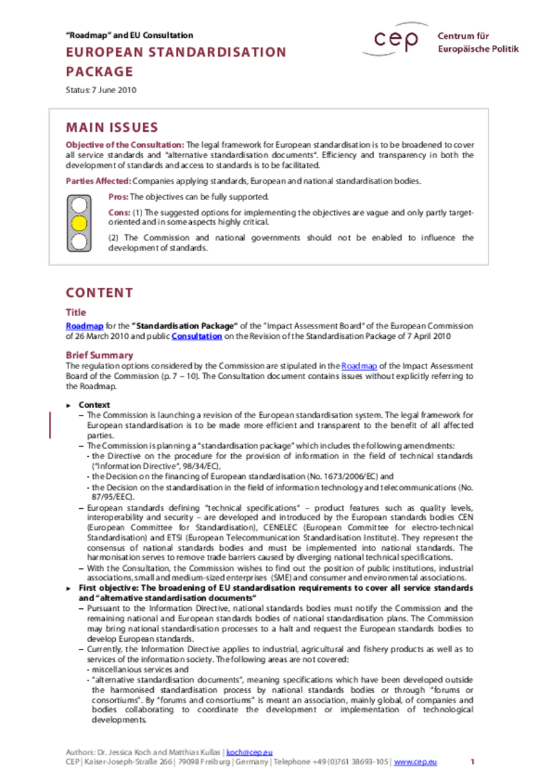 European Standardisation Package