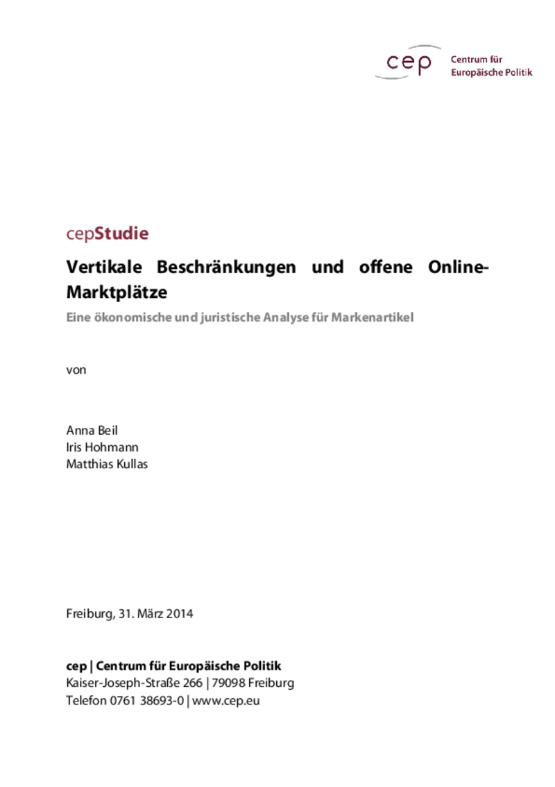 Vertikale Beschränkungen und offene Online-Marktplätze
