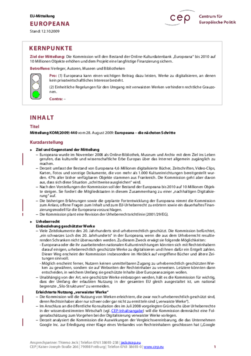 Europeana KOM(2009) 440