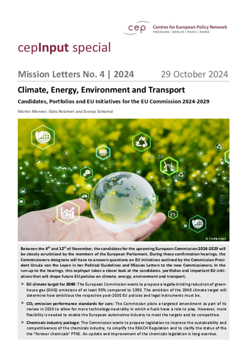 Mission Letters: Climate, Energy, Environment, Transport