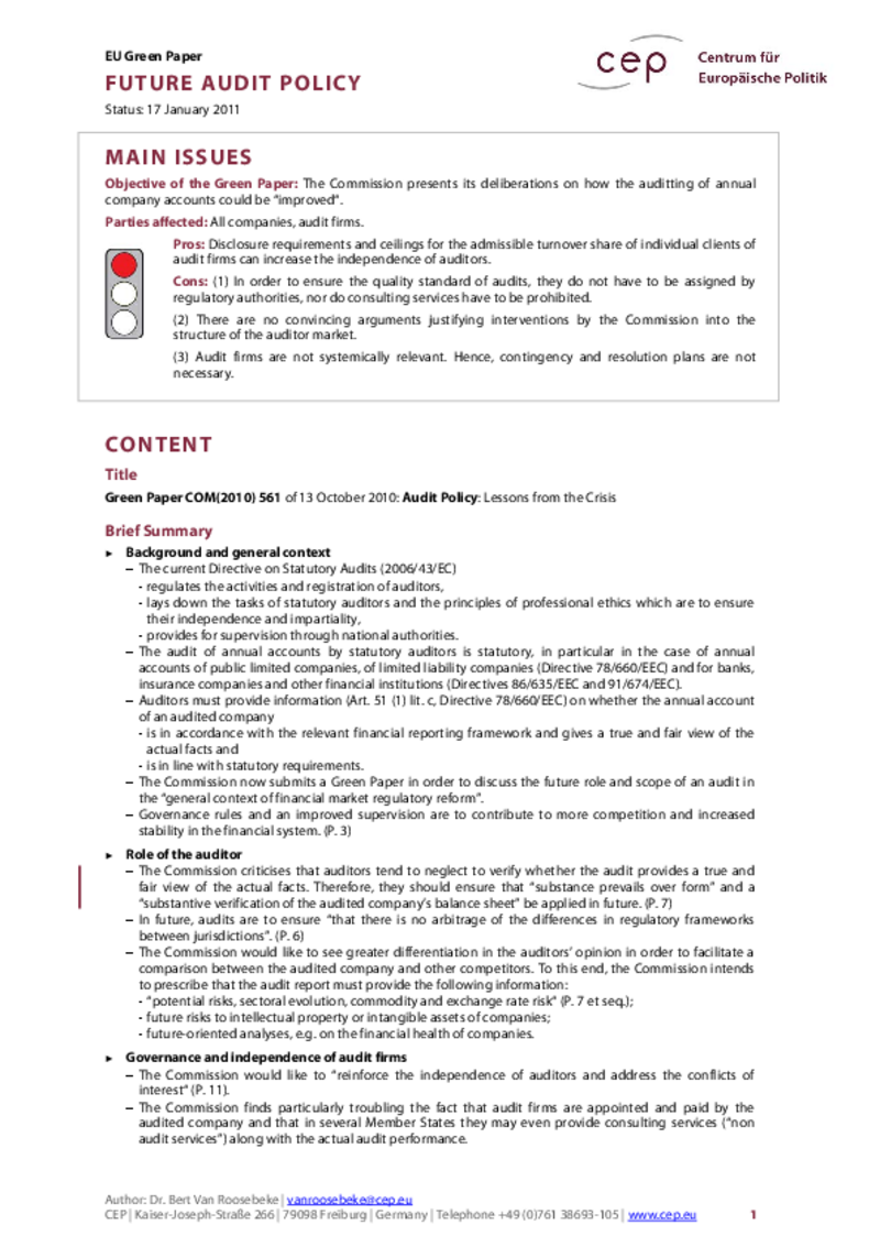 Audit Policy COM(2010) 561