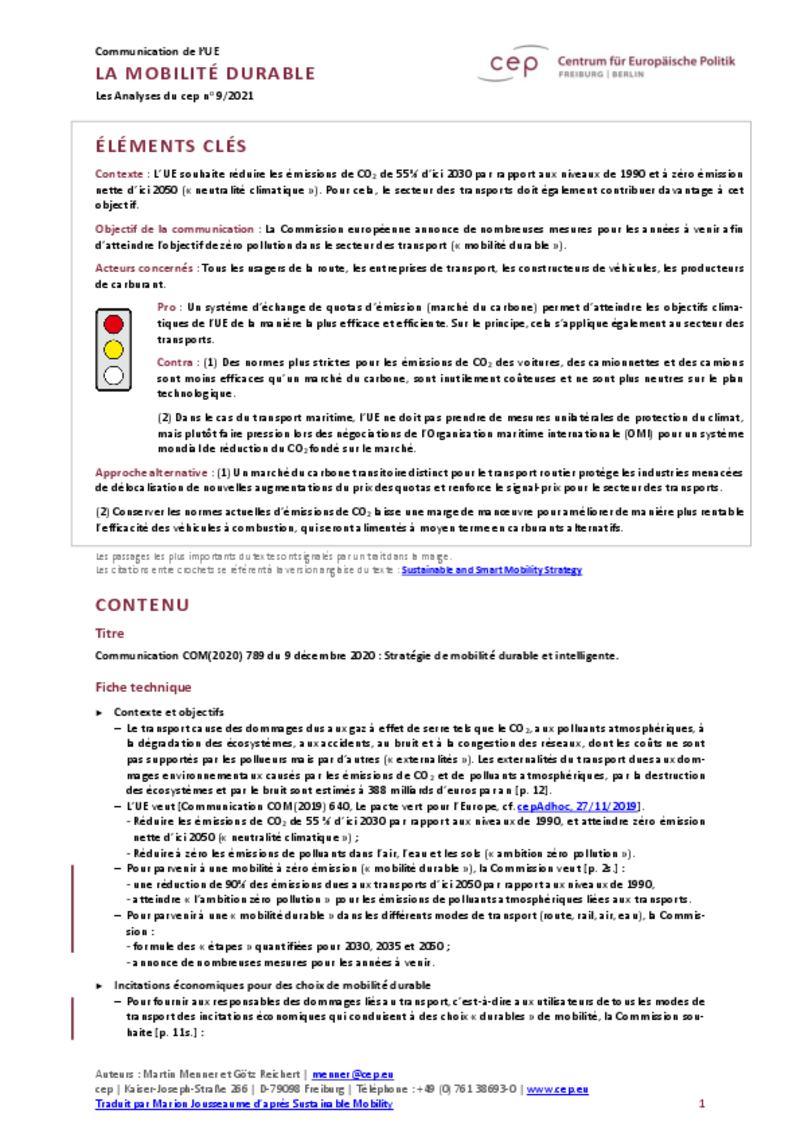 La mobilité durable