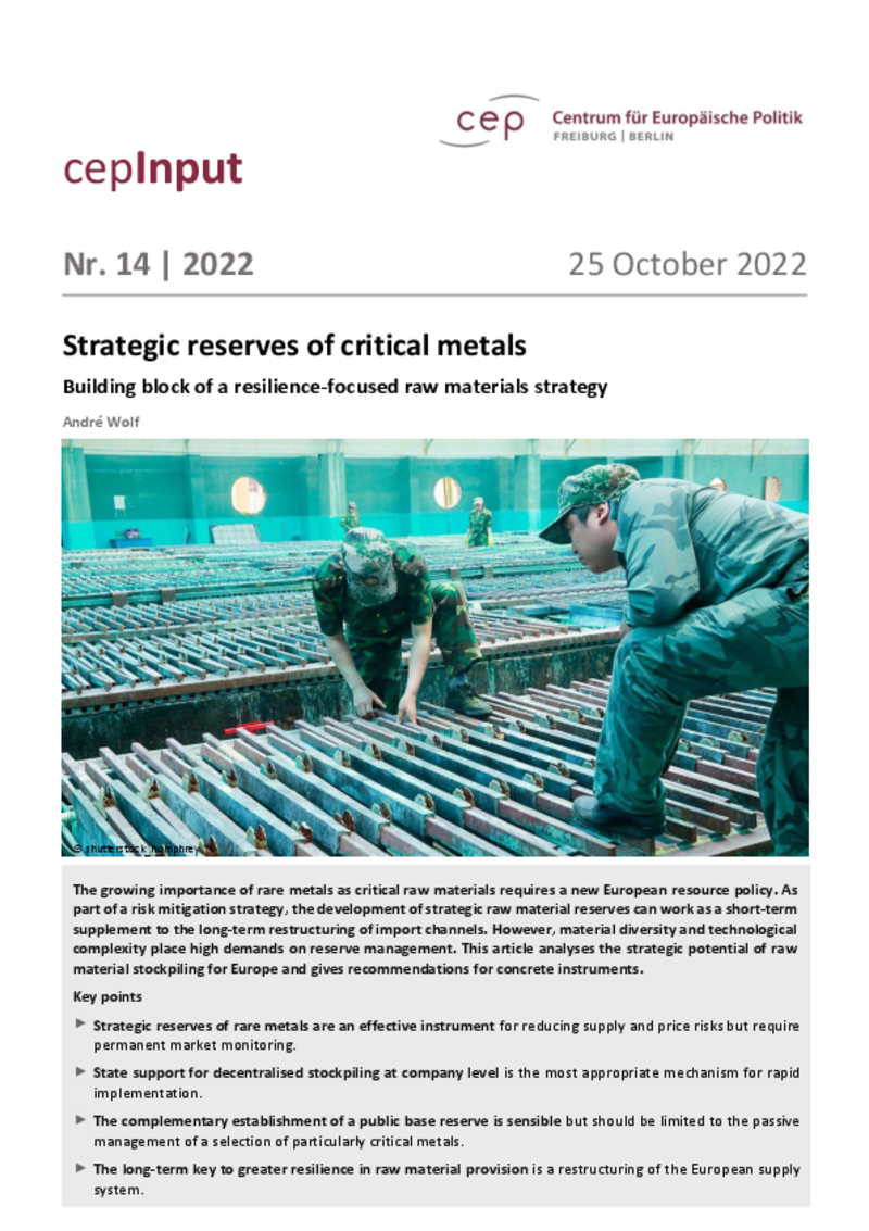 Strategic reserves of critical metals (cepInput)