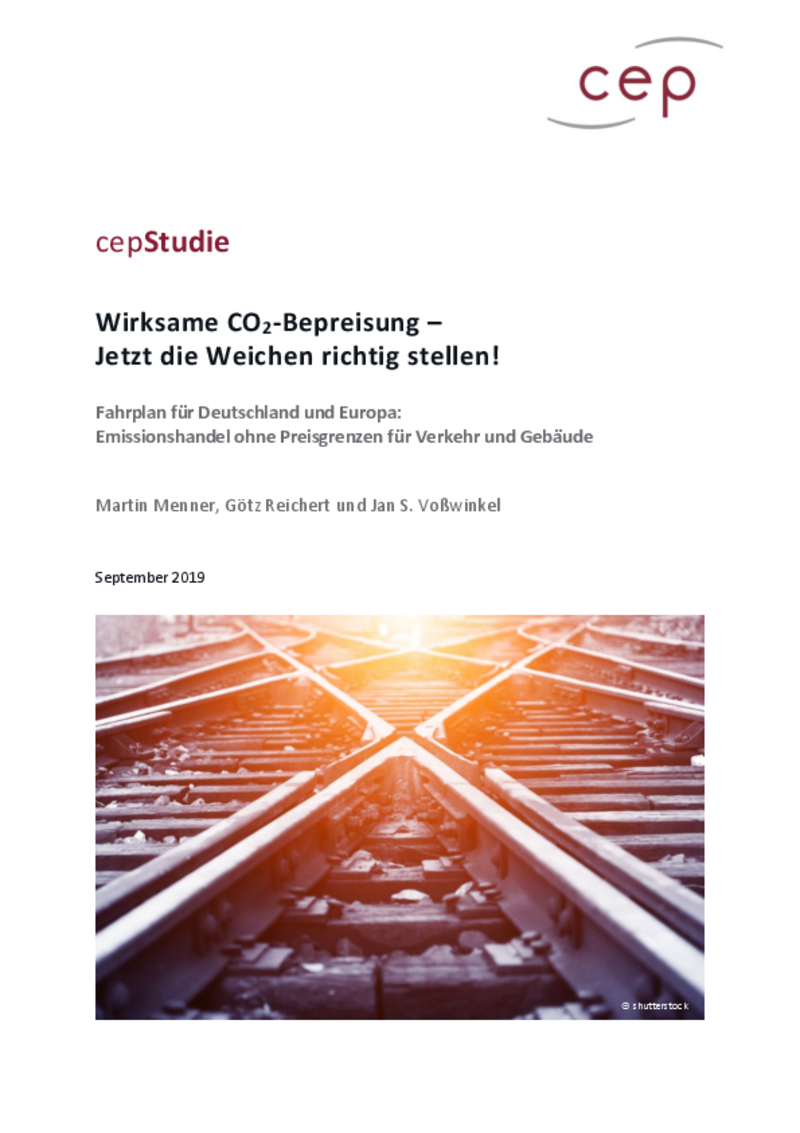 Wirksame CO2-Bepreisung - Jetzt die Weichen richtig stellen! (cepStudie)