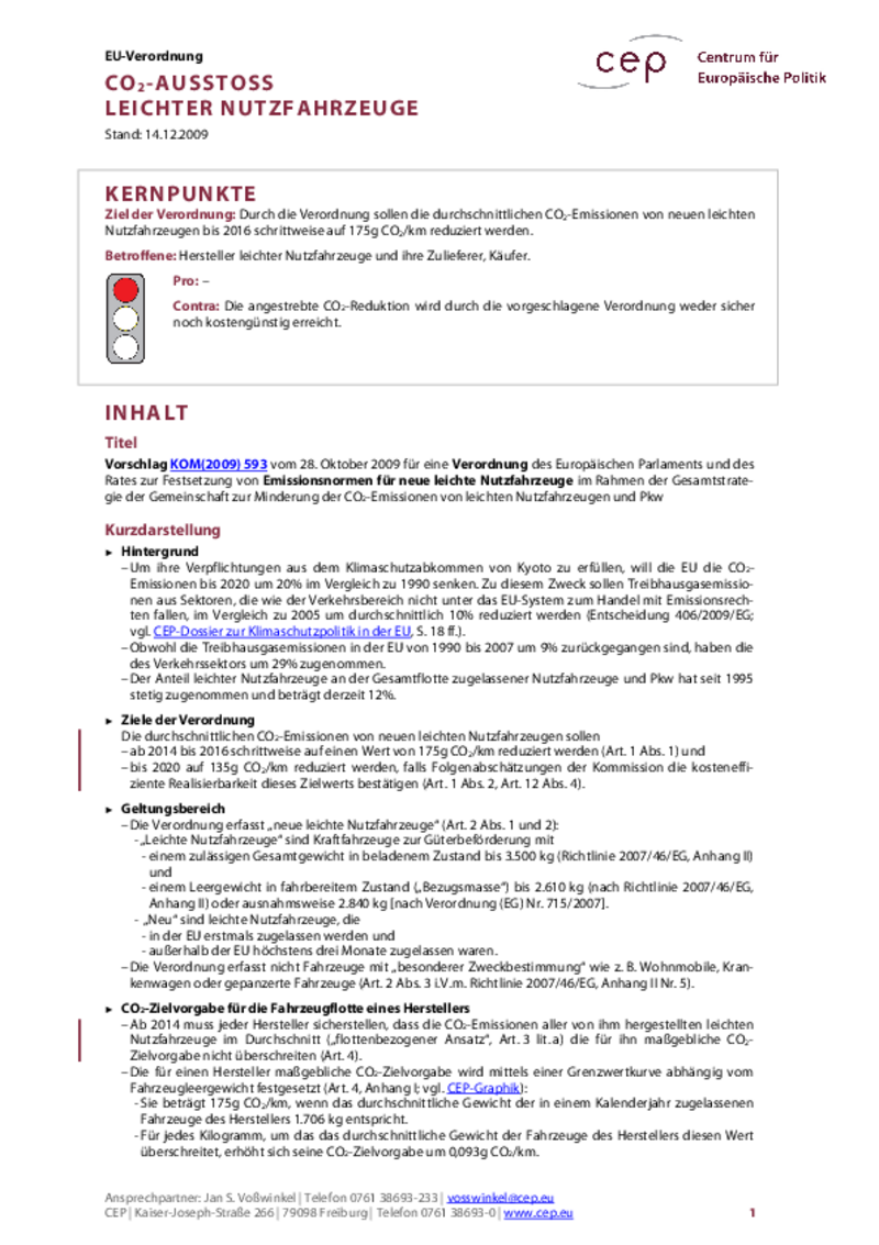 CO2-Ausstoß leichter Nutzfahrzeuge