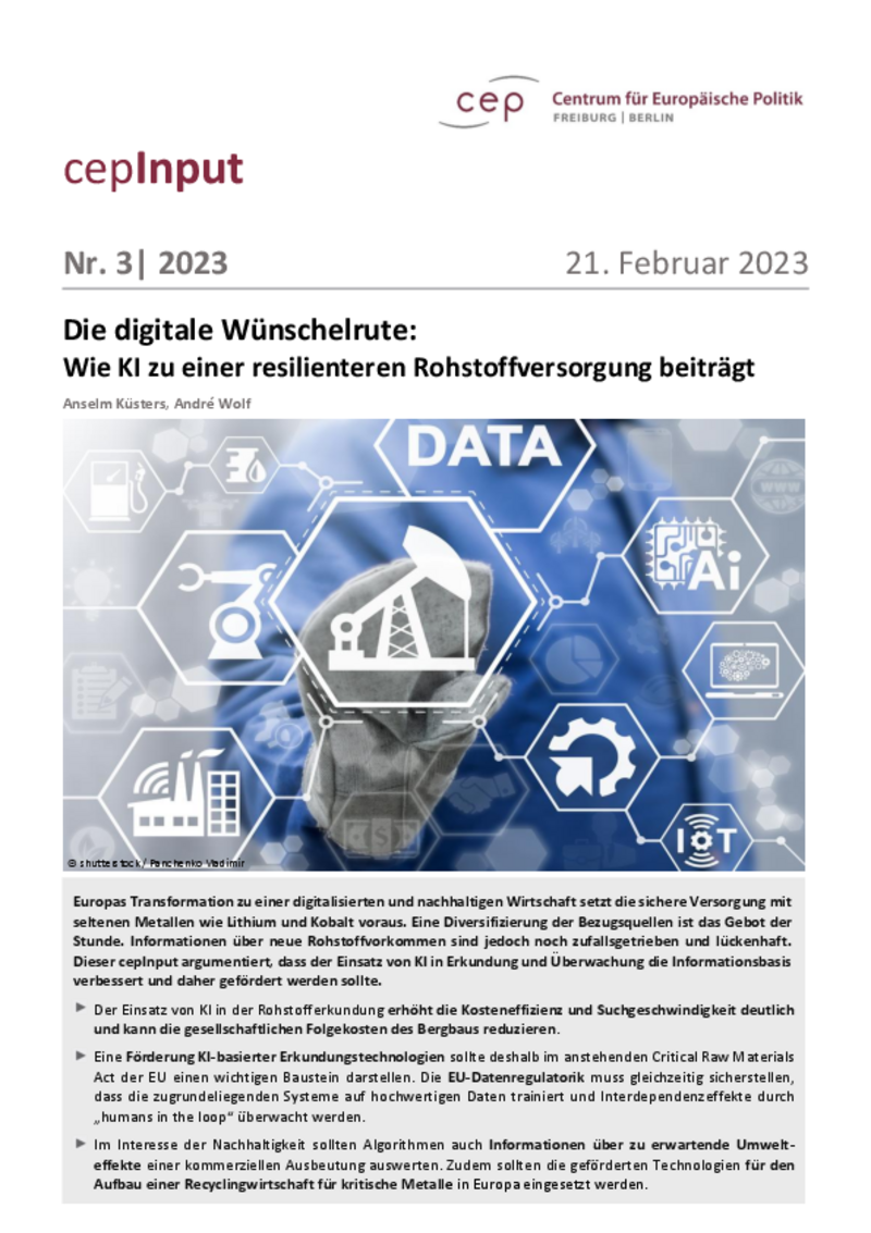 Die digitale Wünschelrute: Wie KI zu einer resilienteren Rohstoffversorgung beiträgt (cepInput)