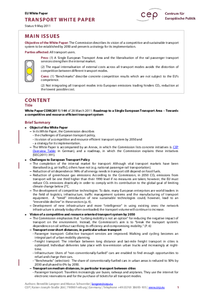 Transport COM(2011) 144