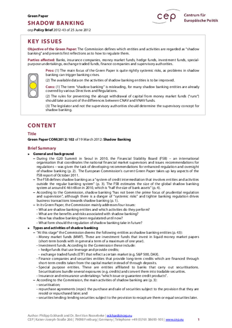 Shadow Banking COM(2012) 102