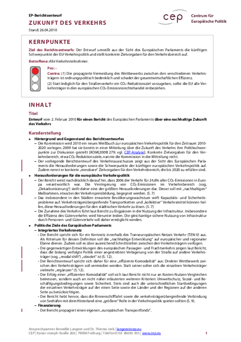 Zukunft des Verkehrs