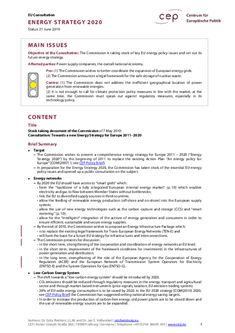 Energy Strategy 2020