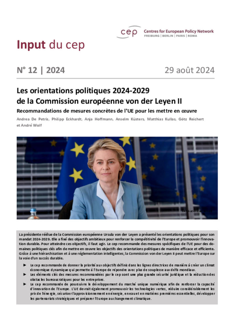 Lignes directrices de l'UE : le cep appelle à une stimulation économique intelligente plutôt qu'à plus de bureaucratie