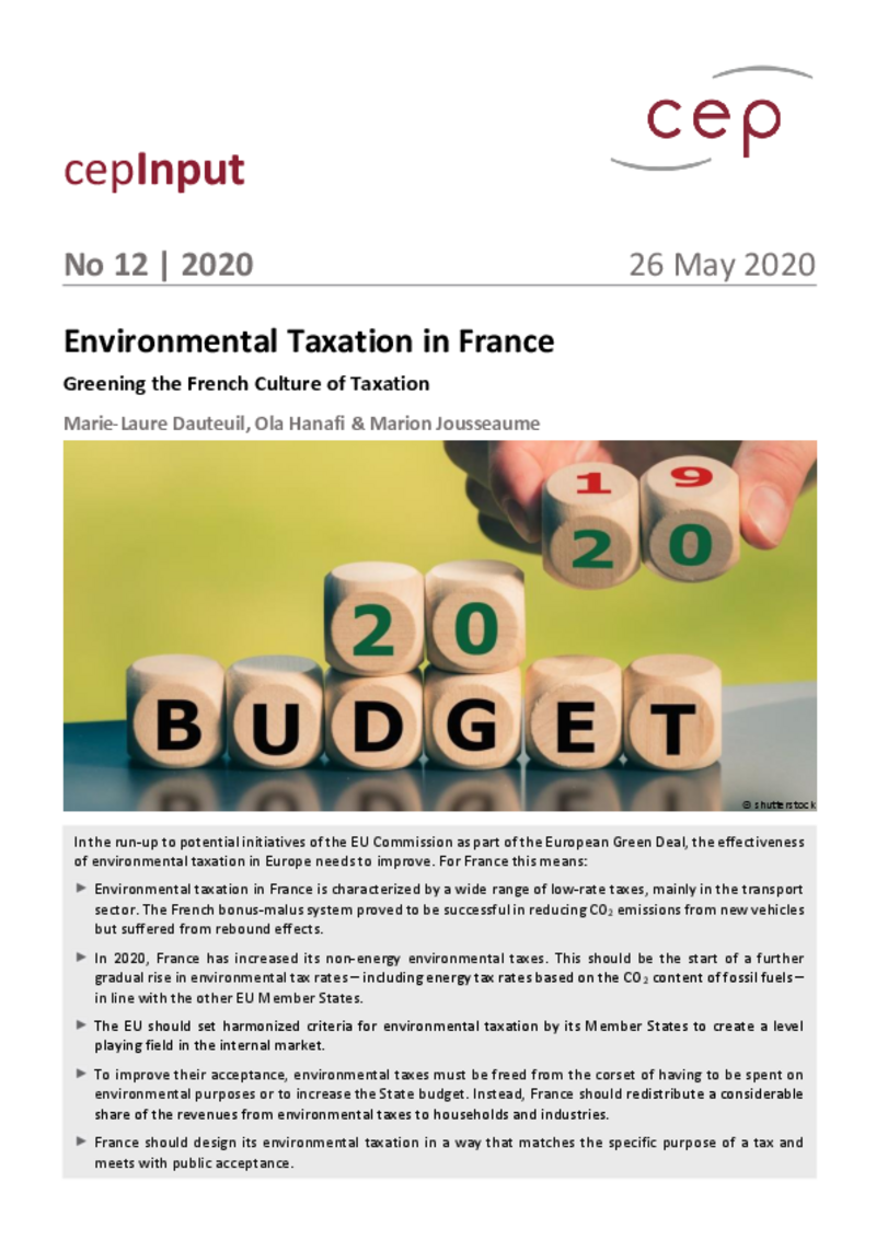 (cepInput) Environmental Taxation in France