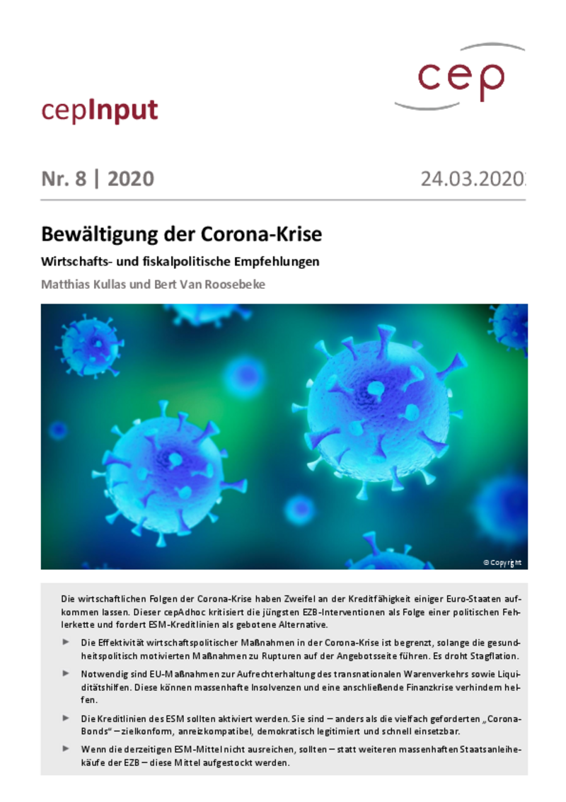 Bewältigung der Corona-Krise (cepInput)