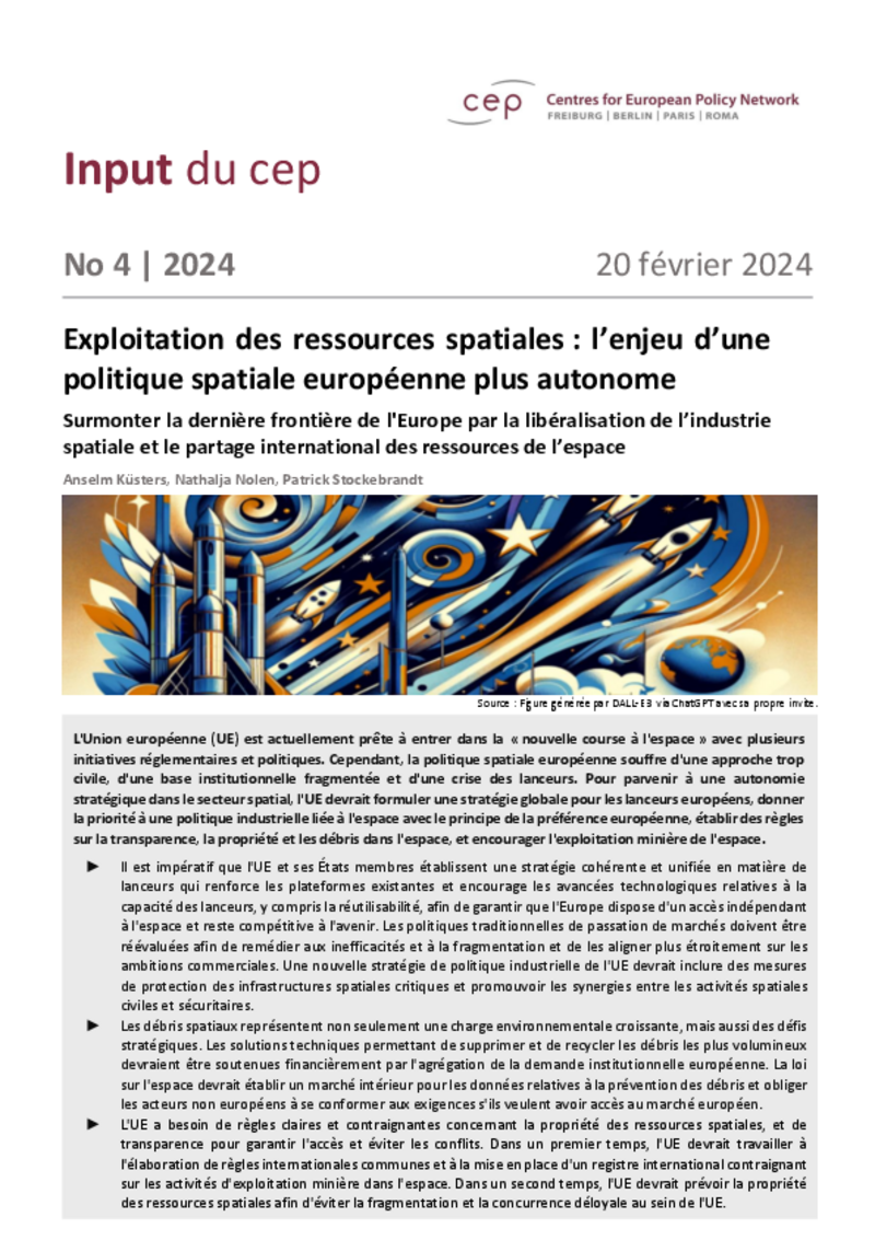 Politique spatiale européenne : l'UE régule le vide