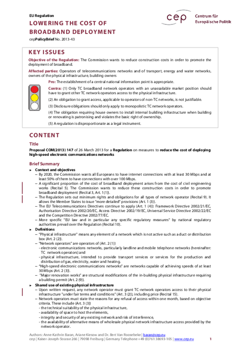 Broadband Deployment COM(2013) 147