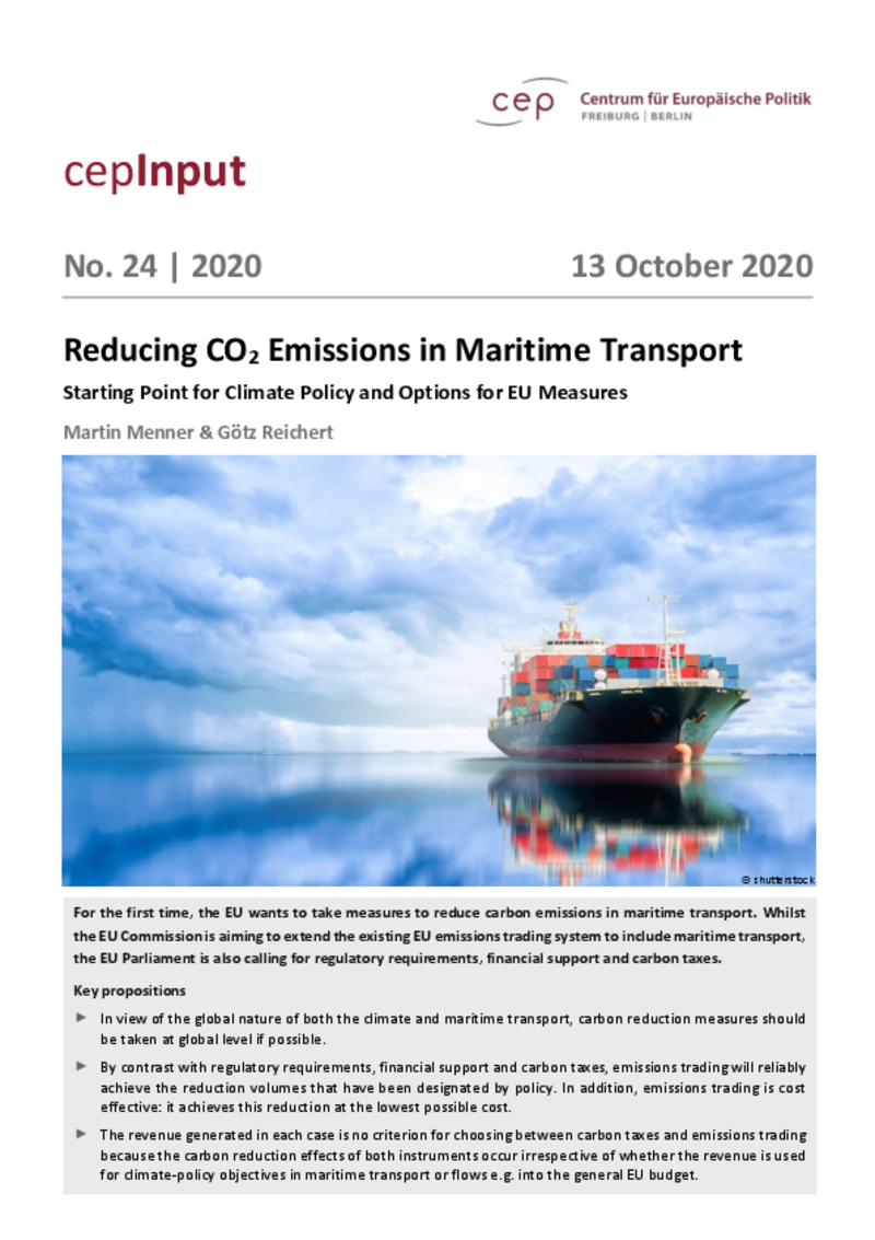 Reducing CO2 Emissions in Maritime Transport (cepInput)