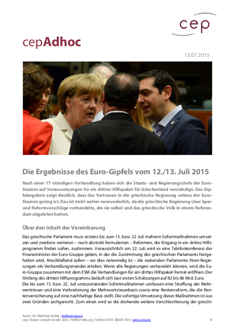 Die Ergebnisse des Euro-Gipfels