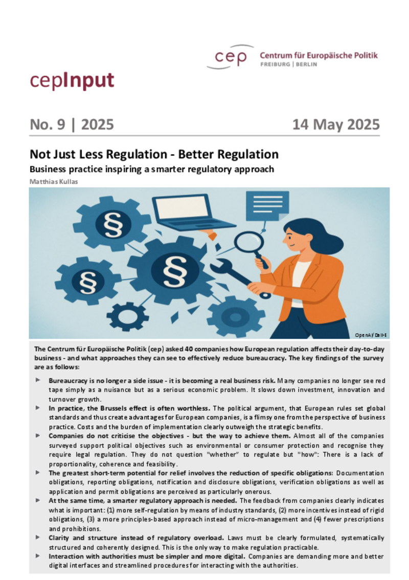 Not Just Less Regulation - Better Regulation