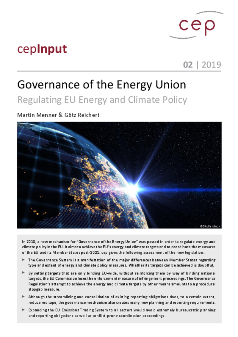Governance of the Energy Union