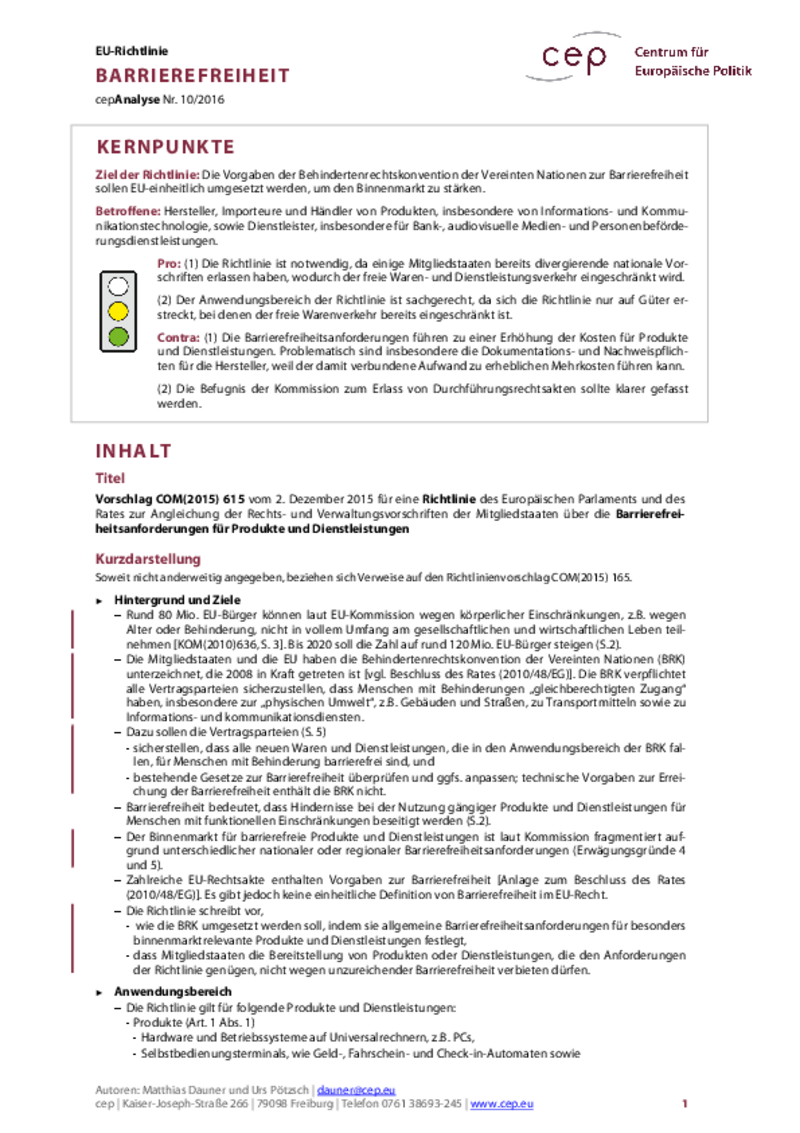Barrierefreiheit COM(2015) 615