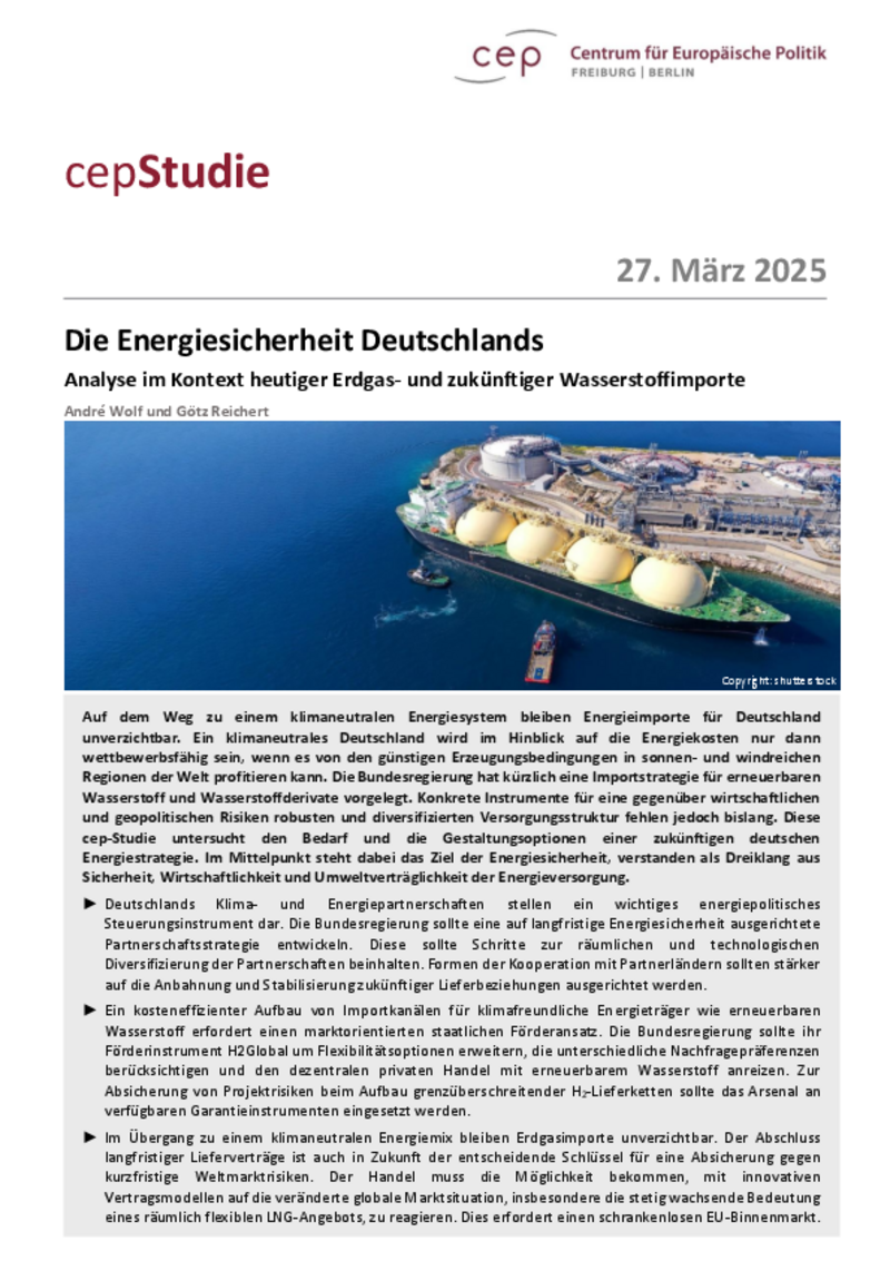Die Energiesicherheit Deutschlands