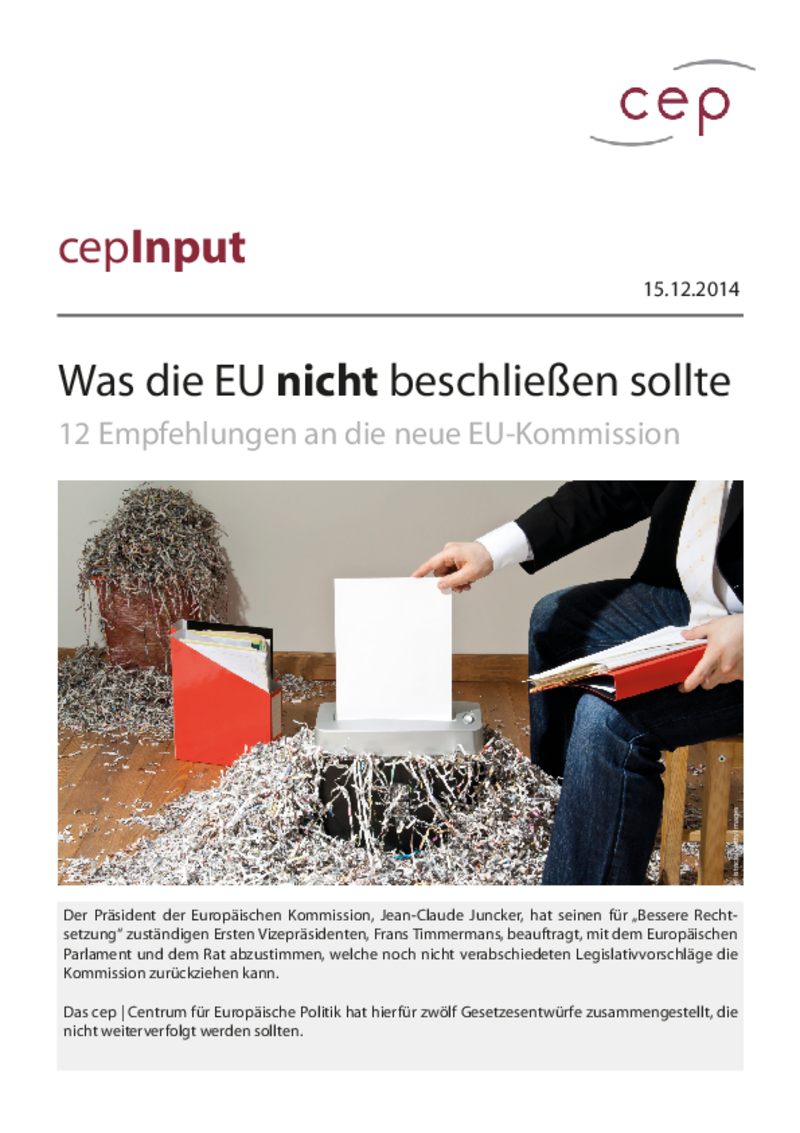 Was die EU nicht beschließen sollte