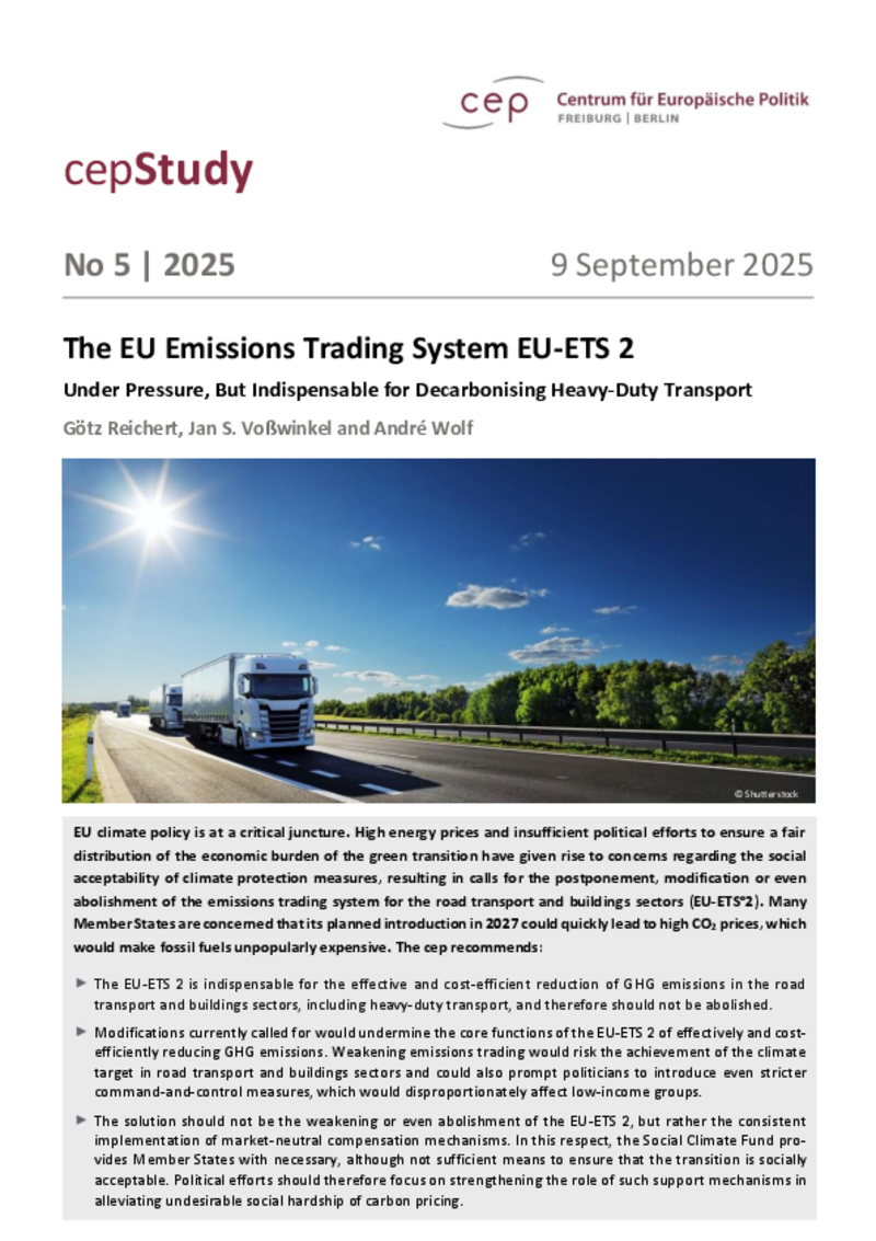 The EU Emissions Trading System EU ETS 2