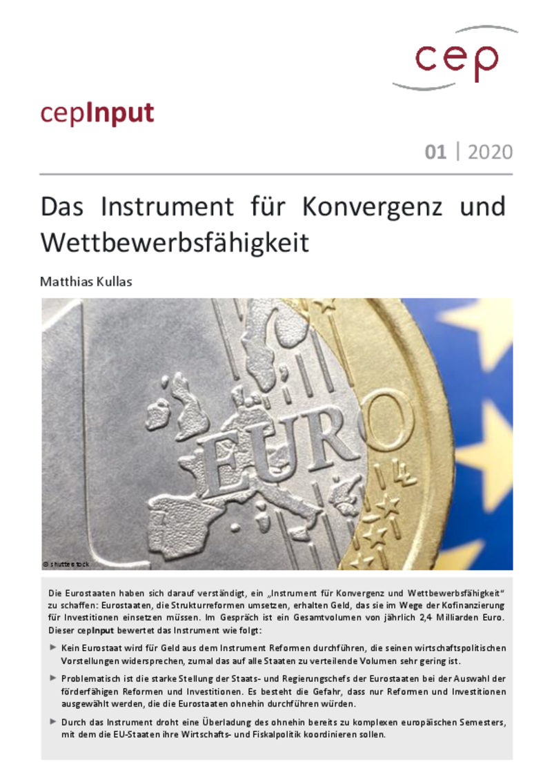 Das Instrument für Konvergenz und Wettbewerbsfähigkeit (cepInput)