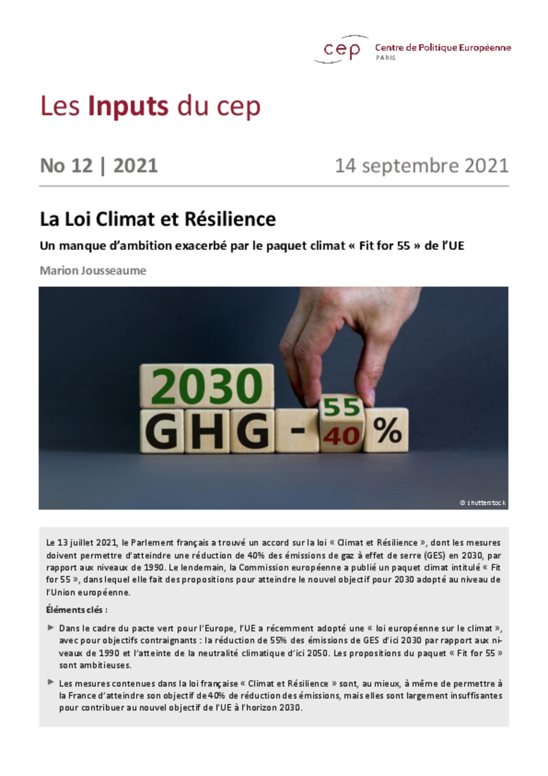 La Loi Climat et Résilience