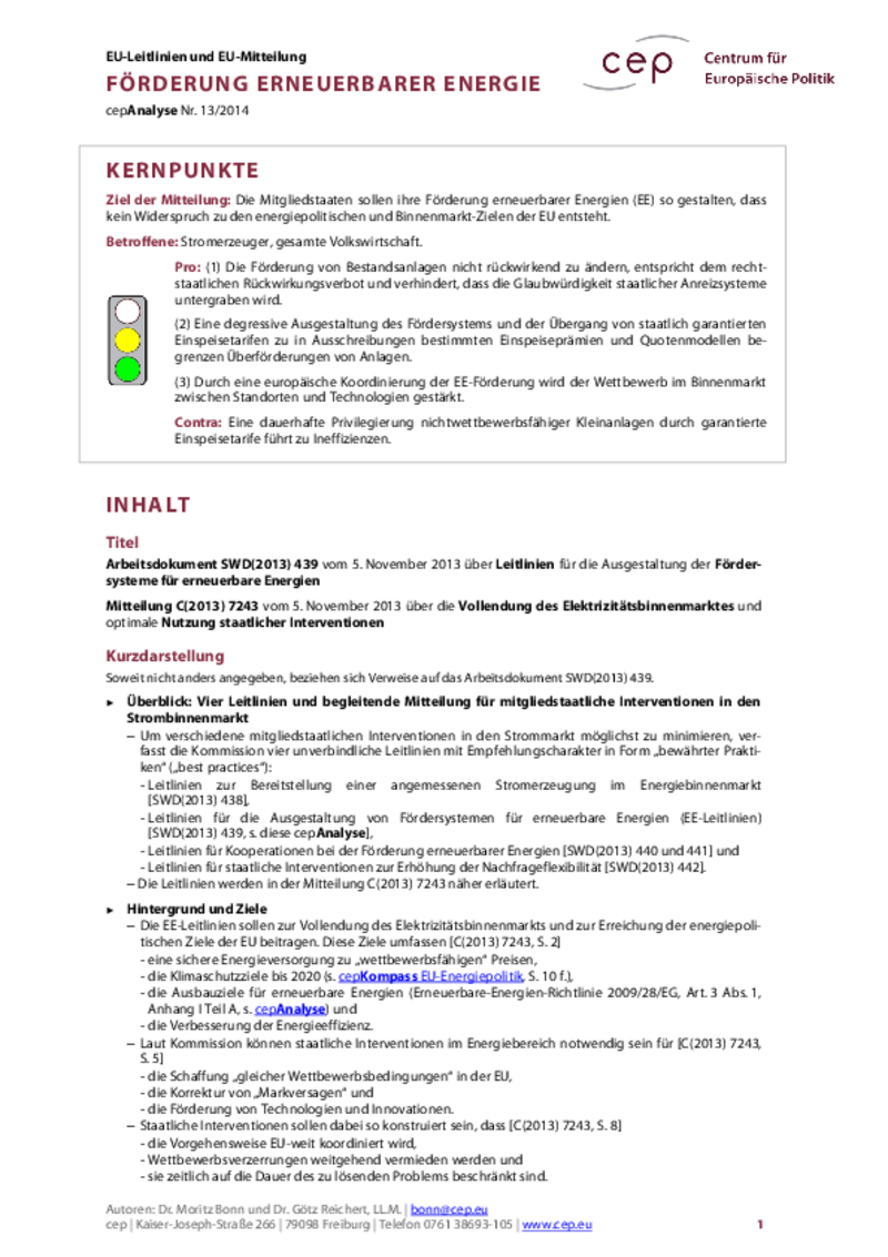 Förderung erneuerbarer Energien C(2013) 7243