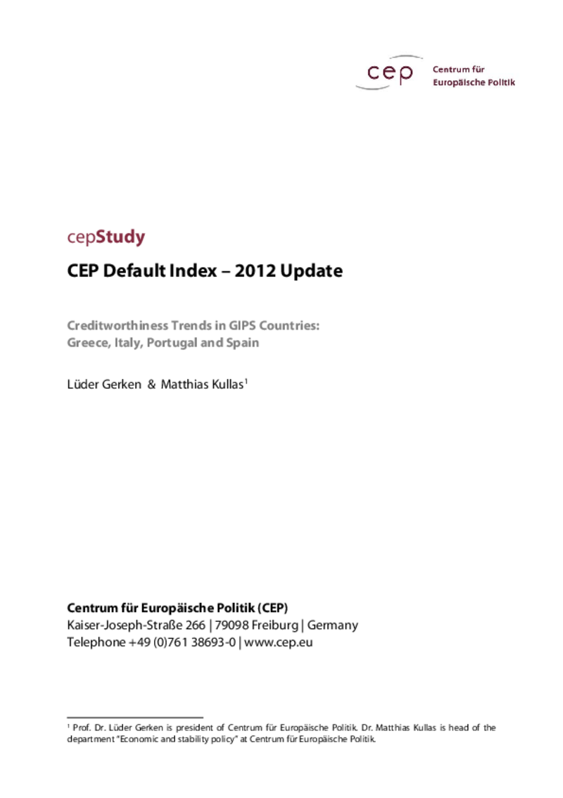 cepDefault Index – 2012 Update for the GIPS countries