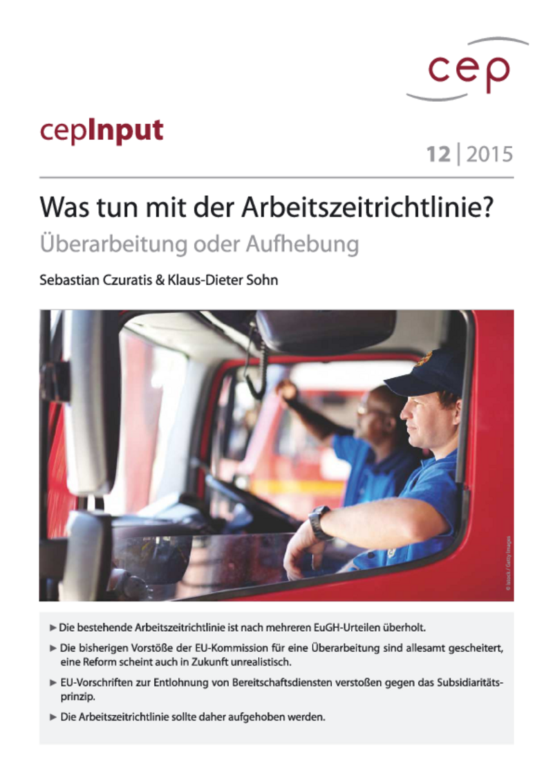 Was tun mit der EU-Arbeitszeitrichtlinie?
