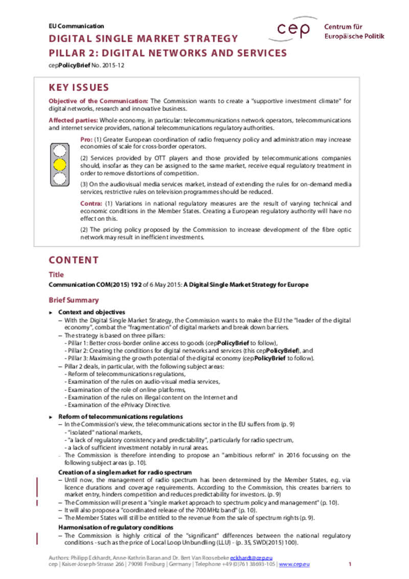 Digital Single Market Strategy COM(2015) 192